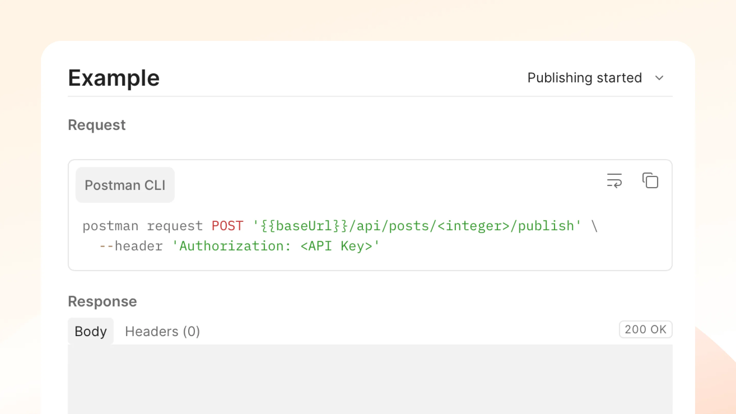 Postman integration for BulkPublish