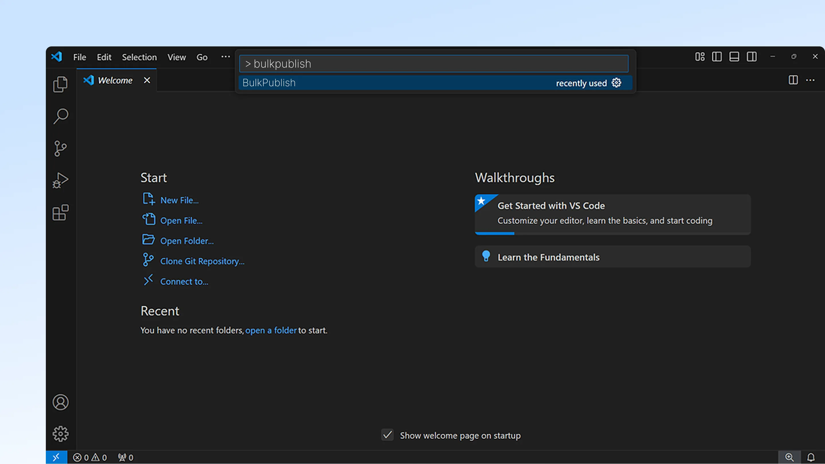 VS Code integration for BulkPublish